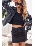 Elegant skirt with draping, black 12778 - Online store - Boutique